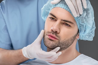 doctor check patient beard before surgery